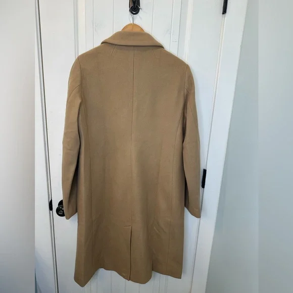 GAP Relaxed Long Topcoat Camel Wool Blend Double Breasted Size L NWOT - Picture 7 of 7